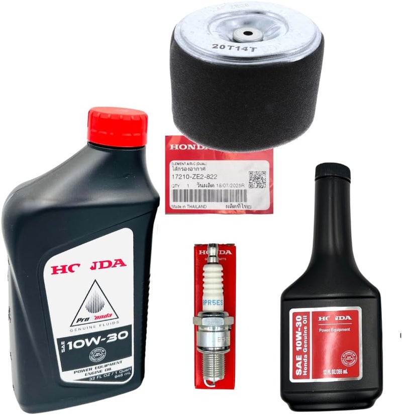 KINDZA Genuine Tune up kit for Honda GX270 GX2470 engines with 44 fl.oz Genuine Motor Oil 10W30 Genuine Air Filter 17210-ZE2-822 17210-ZE2-515 and Spark Plug 98079-55846 (BPR5ES) - Image 1